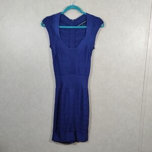 04091 French Connection royal blue bodycon bandage dress 0